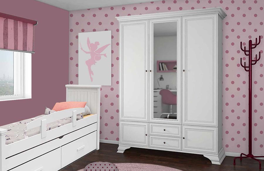 ארון אפוקסי עם מראה לחדר שינה או חדר ילדים דגם עופרי