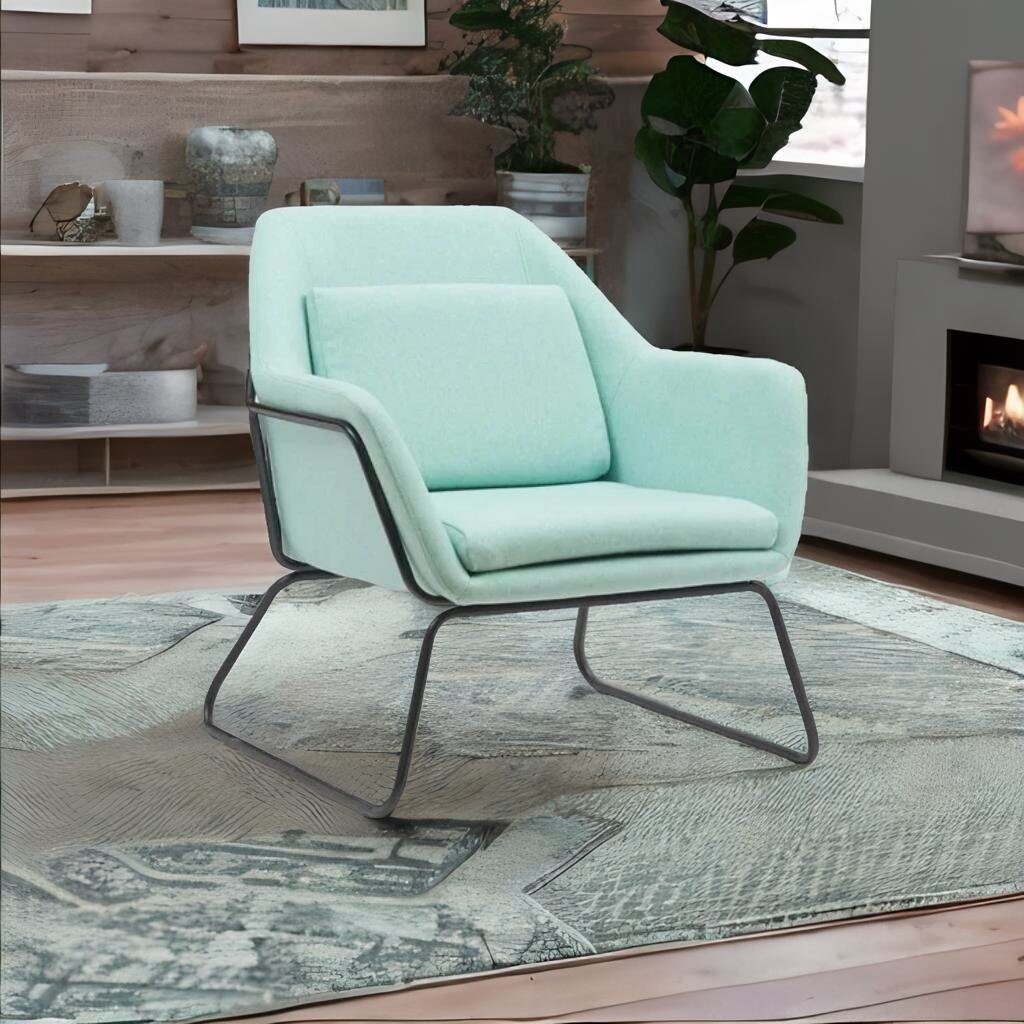 כורסא מעוצבת עם רגלי ברזל דגם ברונו בגוונים ירוק או אפור לבחירה