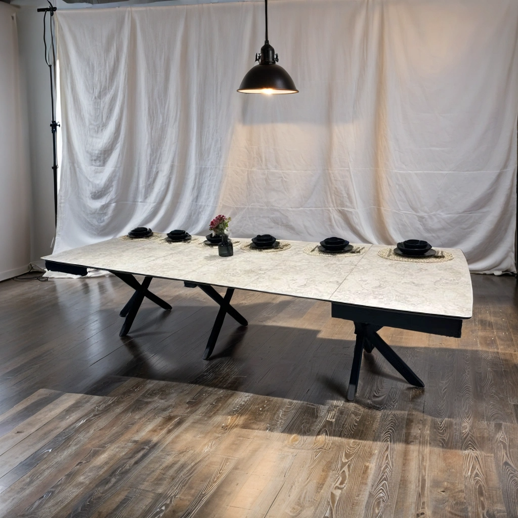 שולחן פינת אוכל ריבוע דגם פיור - שולחן קטן עם פתיחת עננננננק כ- 16 סועדים
